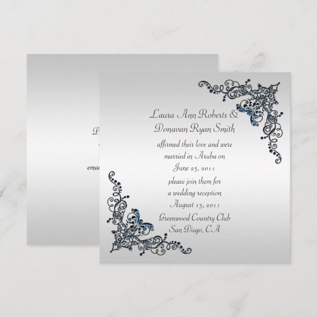 Invitation Sapphire Bijoux torrents Post Mariage Célébration (Devant / Derrière)