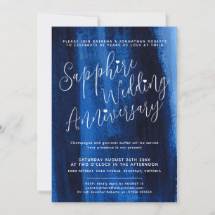 Invitation Sapphire bleu abstrait 45e anniversaire mariage