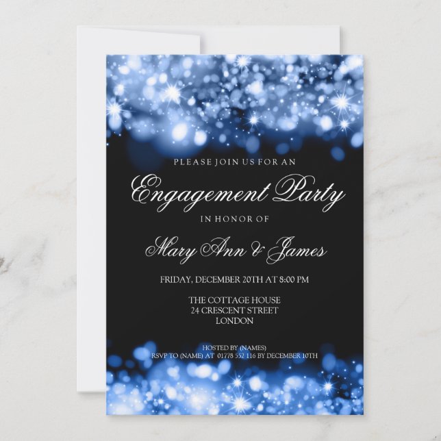 Invitation Sapphire du Mariage Engagement Party (Devant)