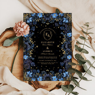 Invitation Sapphire Floral Mariage céleste