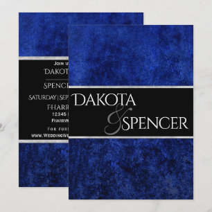 Invitation Sapphire Mariage Royal Cobalt Blue Party Moderne