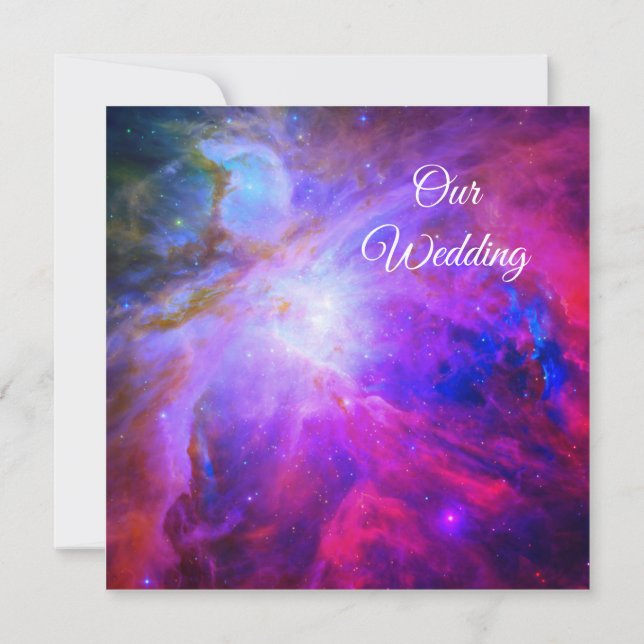 Invitation Sapphire rose chaud bleu Orion Nebula Mariage cosm (Dos)