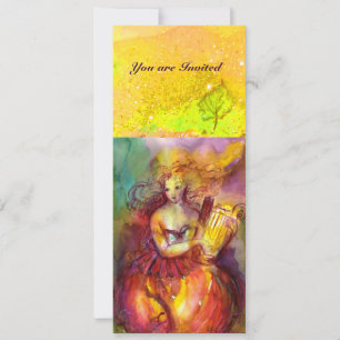 Invitation SAPPHO ,DANSE ,MUSIQUE ET POÉSIE, Paillettes dorée