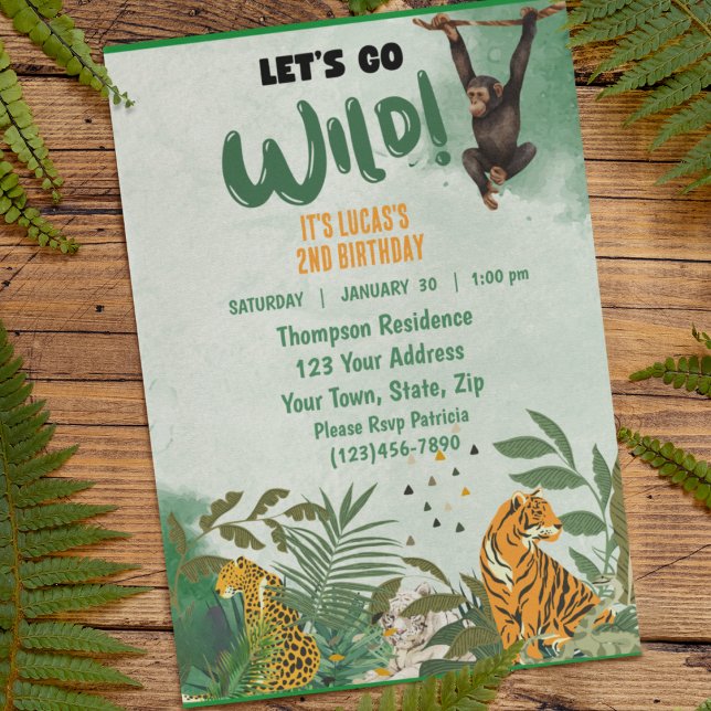 Invitation Sarfari Jungle Animaux fête d'anniversaire (Créateur téléchargé)