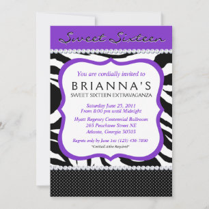 Invitation Sassy pour un Sweet Sixteen