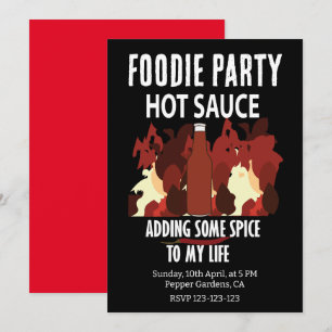 Invitation Sauce chaude Ketchup Fire Red Chili Pepper Party