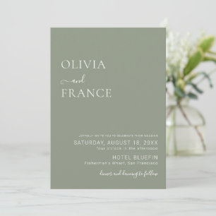 Invitation sauge vert simple