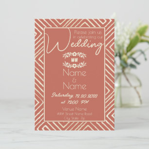 Invitation Saumon tribal africain Orange Mariage