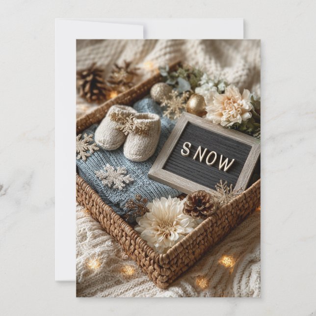 Invitation Saupoudré de neige | Saupoudrage de flocons de nei (Devant)