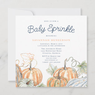 Invitation Saupoudrer bébé Citrouille automne