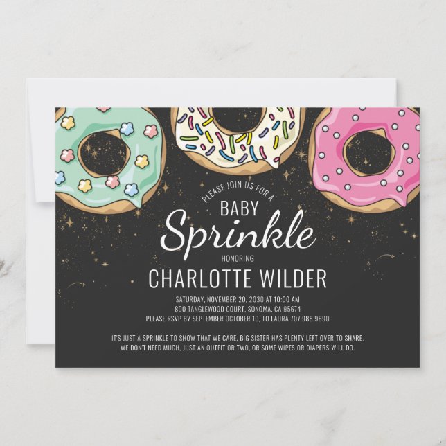 Invitation Saupoudrer bébé Donut | Neutre les sexes (Devant)