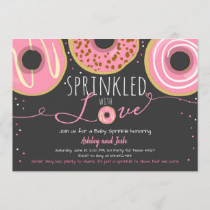 Invitation Saupoudrer la fille de beigne rose
