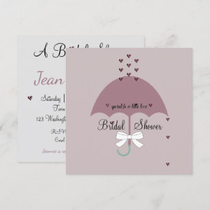 Invitation Saupoudrer l'amour Mauve et Grey