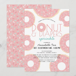 Invitation Saupoudrer le Baby shower à l'entrée rose