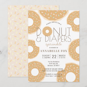 Invitation Saupoudrer le Baby shower de caramel de Donut & Di