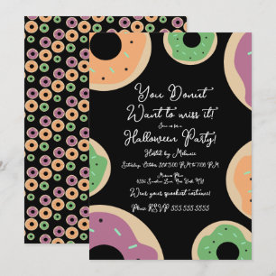 Invitation Saupoudrer le costume de beigne d'Halloween Script