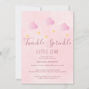 Invitation Saupoudrer tout en un Baby shower fille rose
