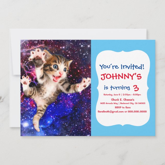 Invitation Saut de chats dans l'espace (Devant)