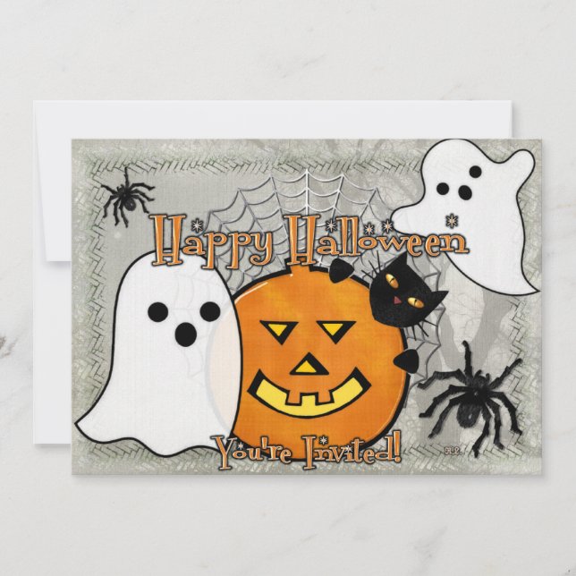 Invitation Sauter dans l'Halloween de la nuit (Devant)