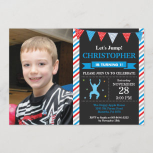 Invitation Sautez la fête d'anniversaire de trempoline