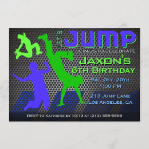 Invitation Sautez l'invitation d'anniversaire - trempoline de