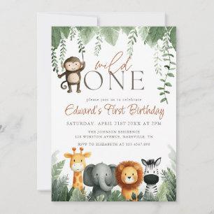 Invitation Sauvage Anniversaire Jungle 1 an