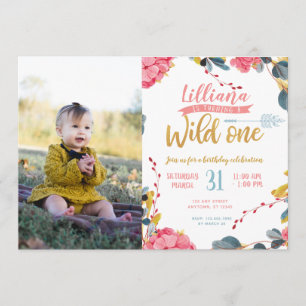 Invitation sauvage d'anniversaire de photo tribale