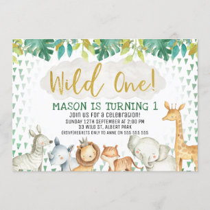 Invitation sauvage d'anniversaire de safari de