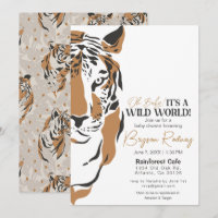 sauvage monde jungle tigre garçon baby shower invi