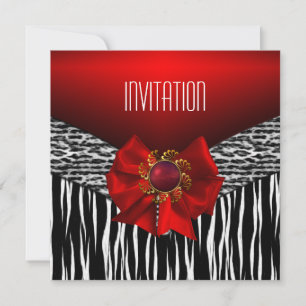 Invitation Sauvage Rouge Noir Blanc