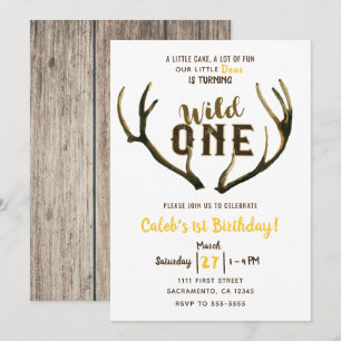 Invitation Sauvage une cerf bois rustique fête d'anniversaire