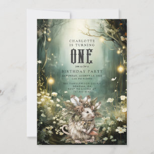 Invitation Sauvage Une Souris de Forêt Enchantée 1er annivers
