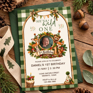 Invitation Sauvageon 1er Anniversaire Photo Personnalisée Ani
