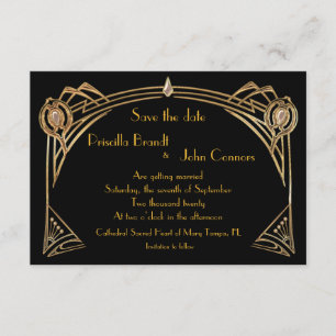 Invitation Sauvegarder la date de mariage, Gatsby le magnifiq