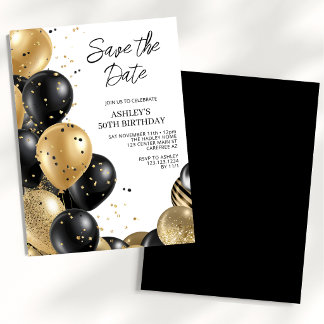 Invitation Sauvegarder la date Élégant 50e anniversaire