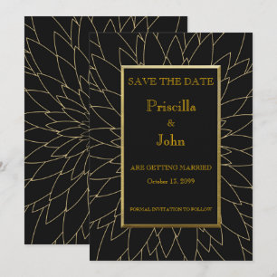 Invitation Sauvegarder la date, grand gatsby, dahlia géométri