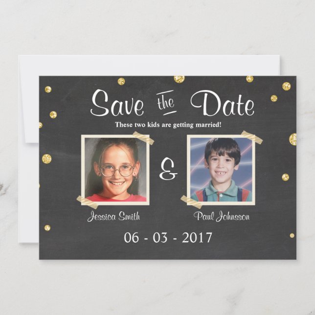 Invitation Sauvegarder la date Mariage Tableau Noir Rustique  (Devant)