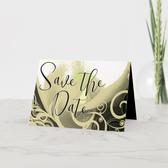 Invitation Sauver la date Calla Lily - Brun et ... - Personna (Devant)