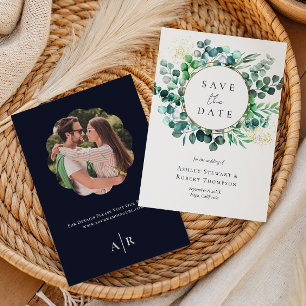 Invitation Sauver la Date Mariage Aquarelle Eucalyptus