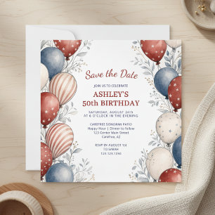 Invitation Sauver la Date Patriotique 50e Anniversaire