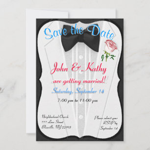 Invitation "Sauver la Date" Smoking
