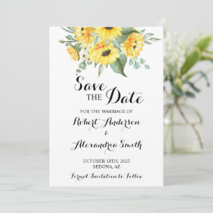 Invitation Sauvez la date Mariage tournesols verdure