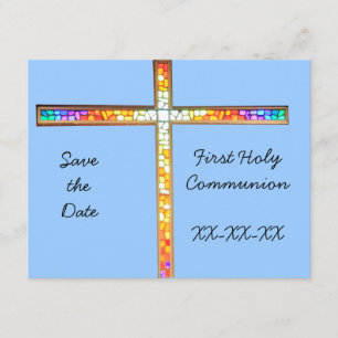Invitation Sauvez la date - Première Sainte Communion (garçon
