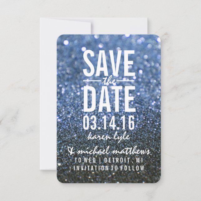 Invitation Sauvez le Lit bleu Nite de la date | ouvrier (Devant)