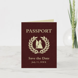Invitation sauvez le passeport de mariage de date