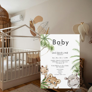 Invitation Savannah Cute Baby Jungle Baby shower animal