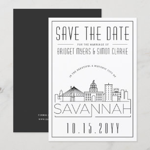 Invitation Savannah Mariage   Skyline stylisée Enregistrer la
