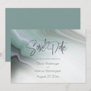 Invitation Save the date Abstrait Dusty Sage Pale Violet I