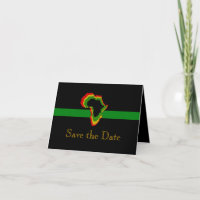 "Save the Date" Afrique avec couleurs panafricaine