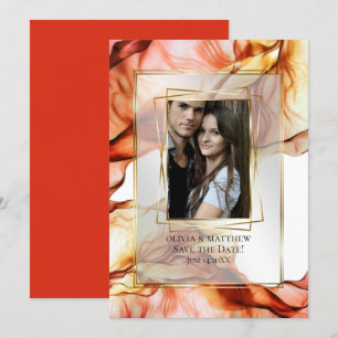 Invitation Save the date Cadre photo Automne Abstrait 4